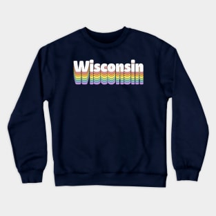 Wisconsin // Retro Typography Design Crewneck Sweatshirt